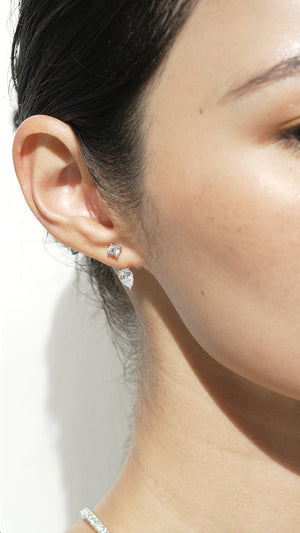 Front Row Ear Jacket White Gold Plated