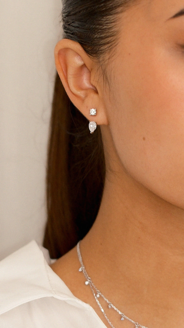 Front Row Ear Jacket Earrings Sterling Silver