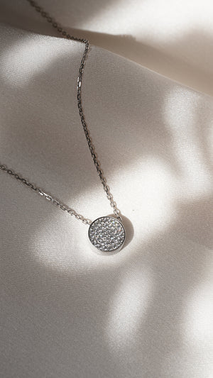 Gala Pendant Necklace White Gold Plated
