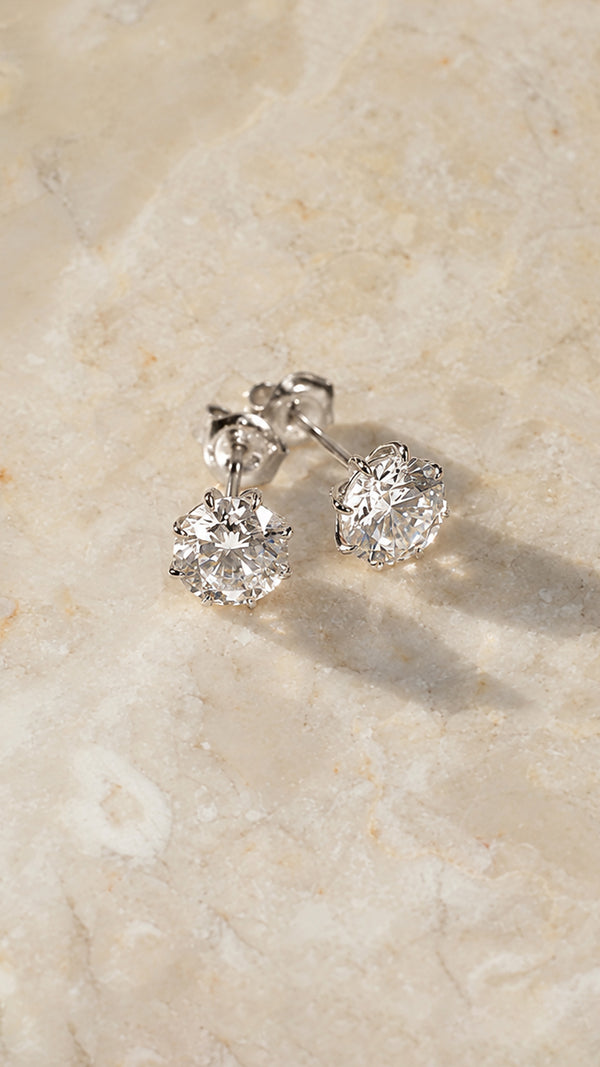 Gabriella Stud Earrings 9K White Gold
