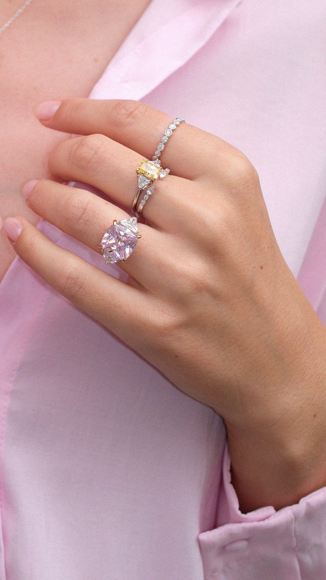 Gemma Ring Fancy Pink Sterling Silver