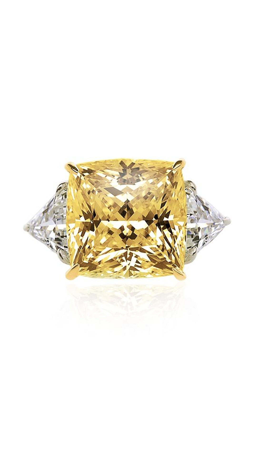 Gemma Yellow Ring 9K White Gold