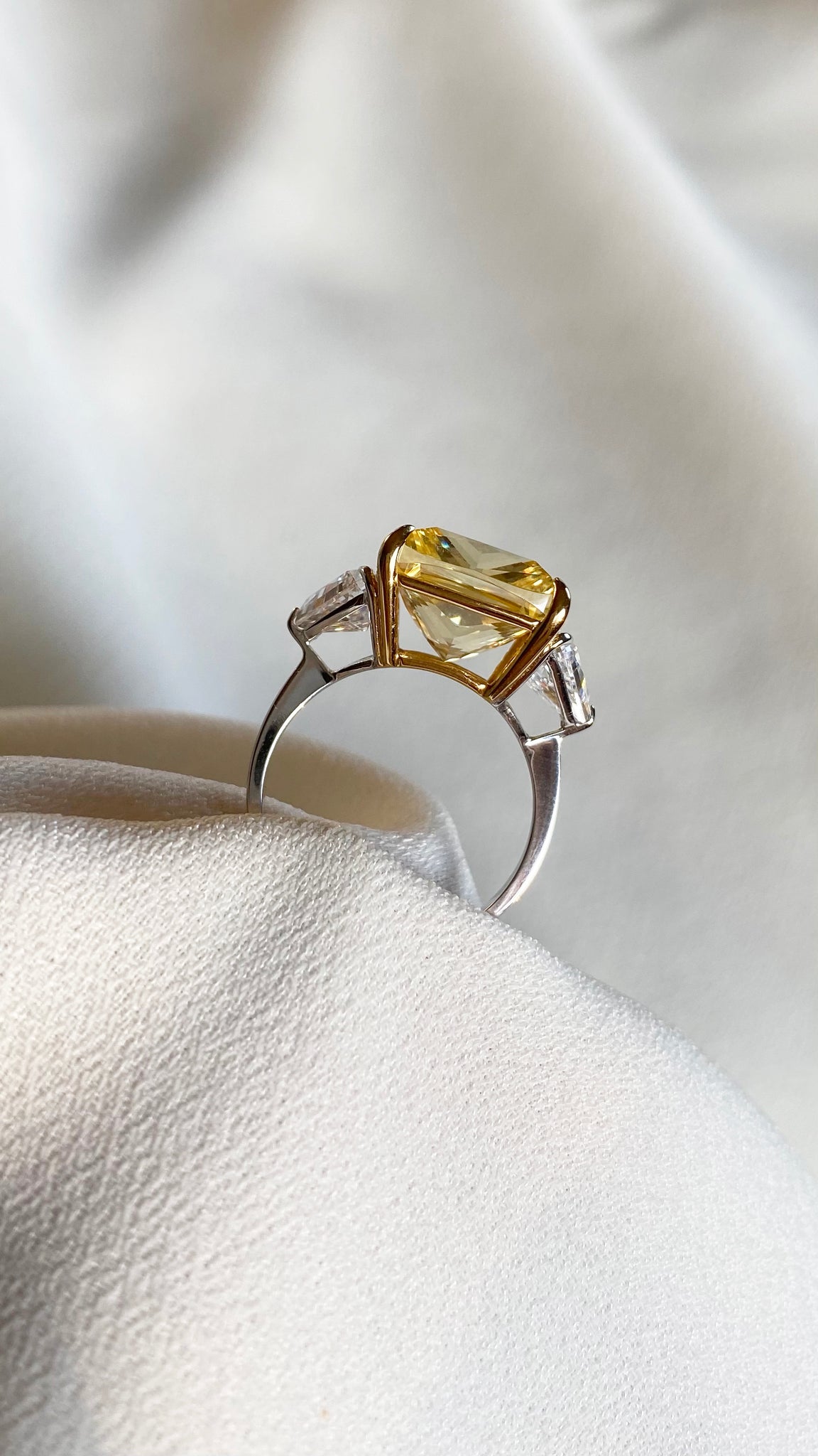 Gemma Ring Fancy Yellow Sterling Silver