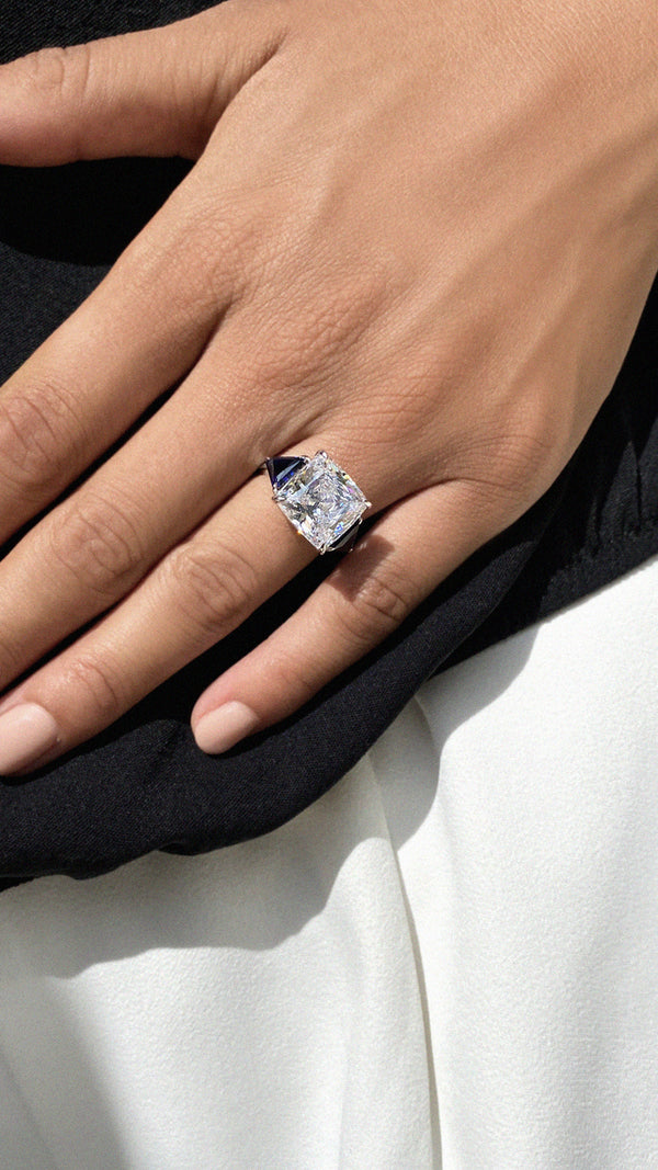 Gemma Sapphire Ring 9K White Gold