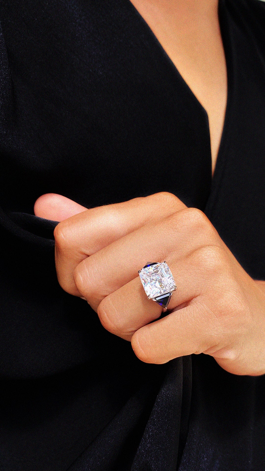 Gemma Sapphire Ring 9K White Gold