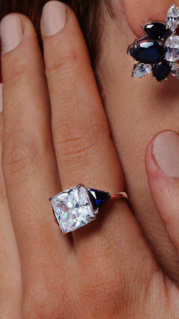 Gemma Sapphire Ring 9K White Gold