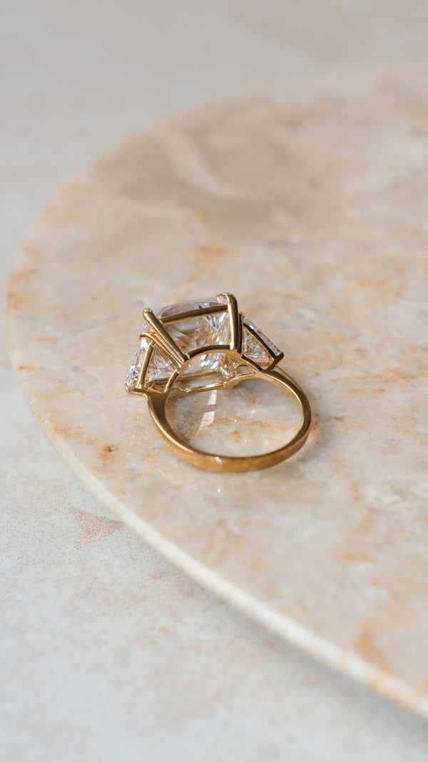 Back view of Gemma ring showing the open gallery setting.