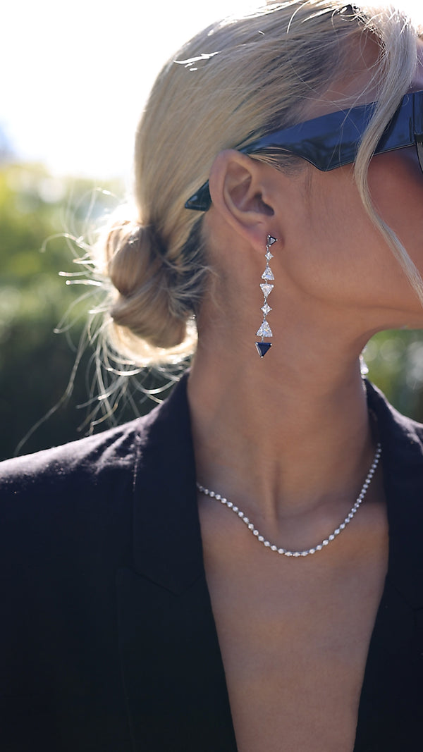 Gina Earrings Sapphire Sterling Silver