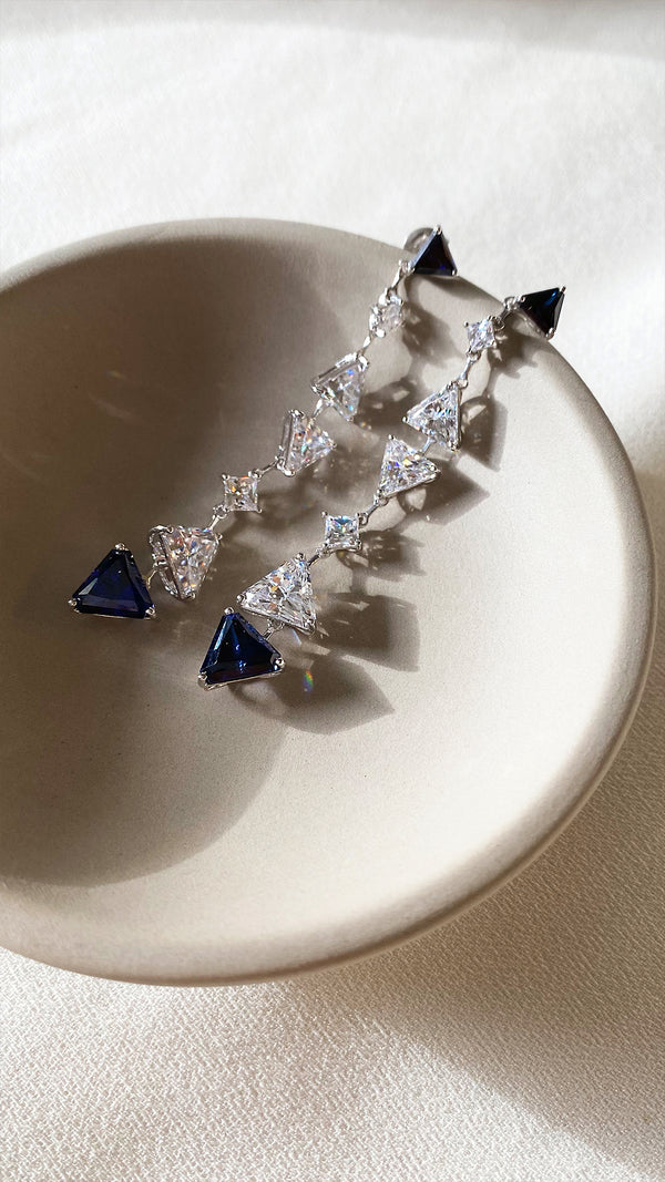 Gina Earrings Sapphire Sterling Silver