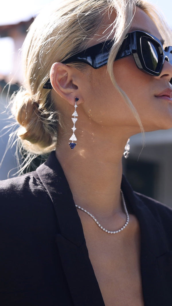 Gina Earrings Sapphire Sterling Silver