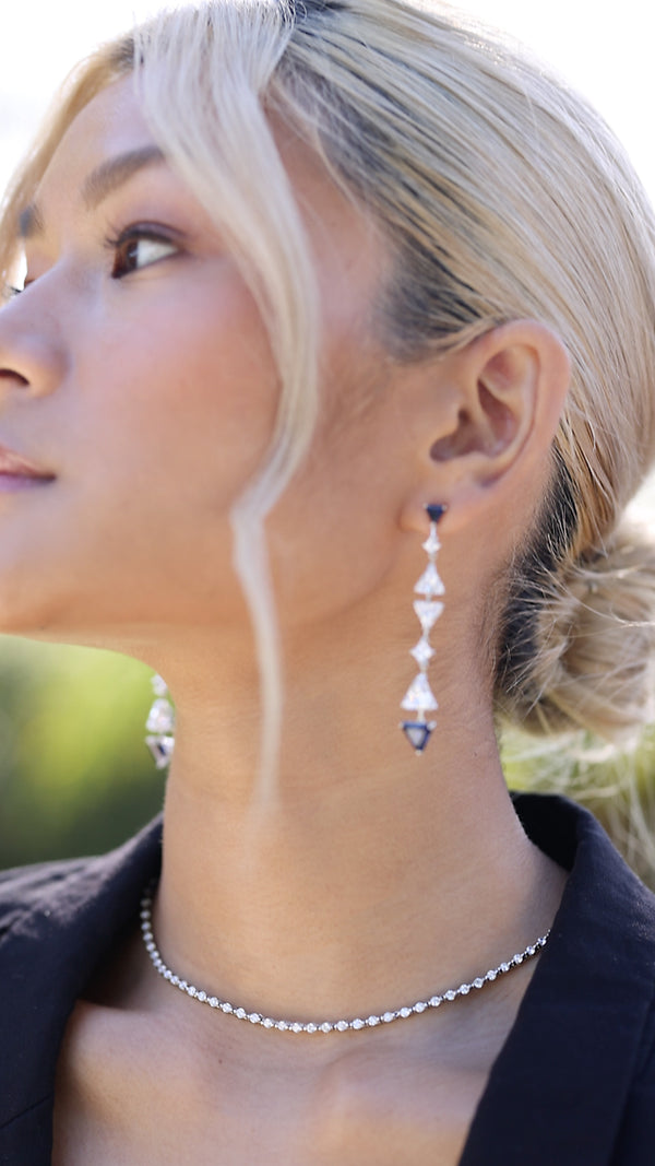 Gina Earrings Sapphire Sterling Silver