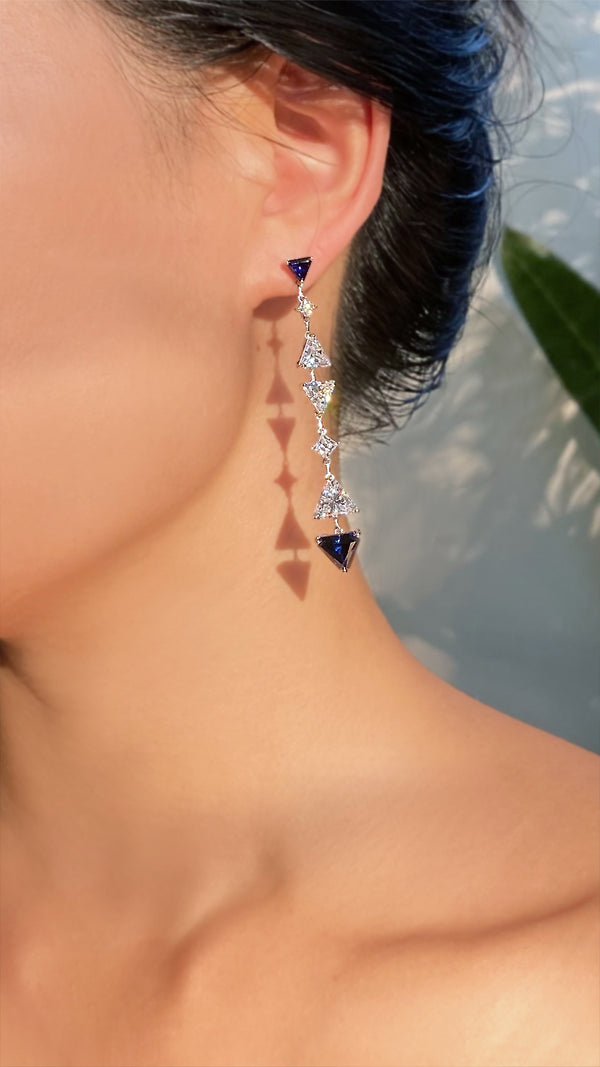 Gina Earrings Sapphire Sterling Silver
