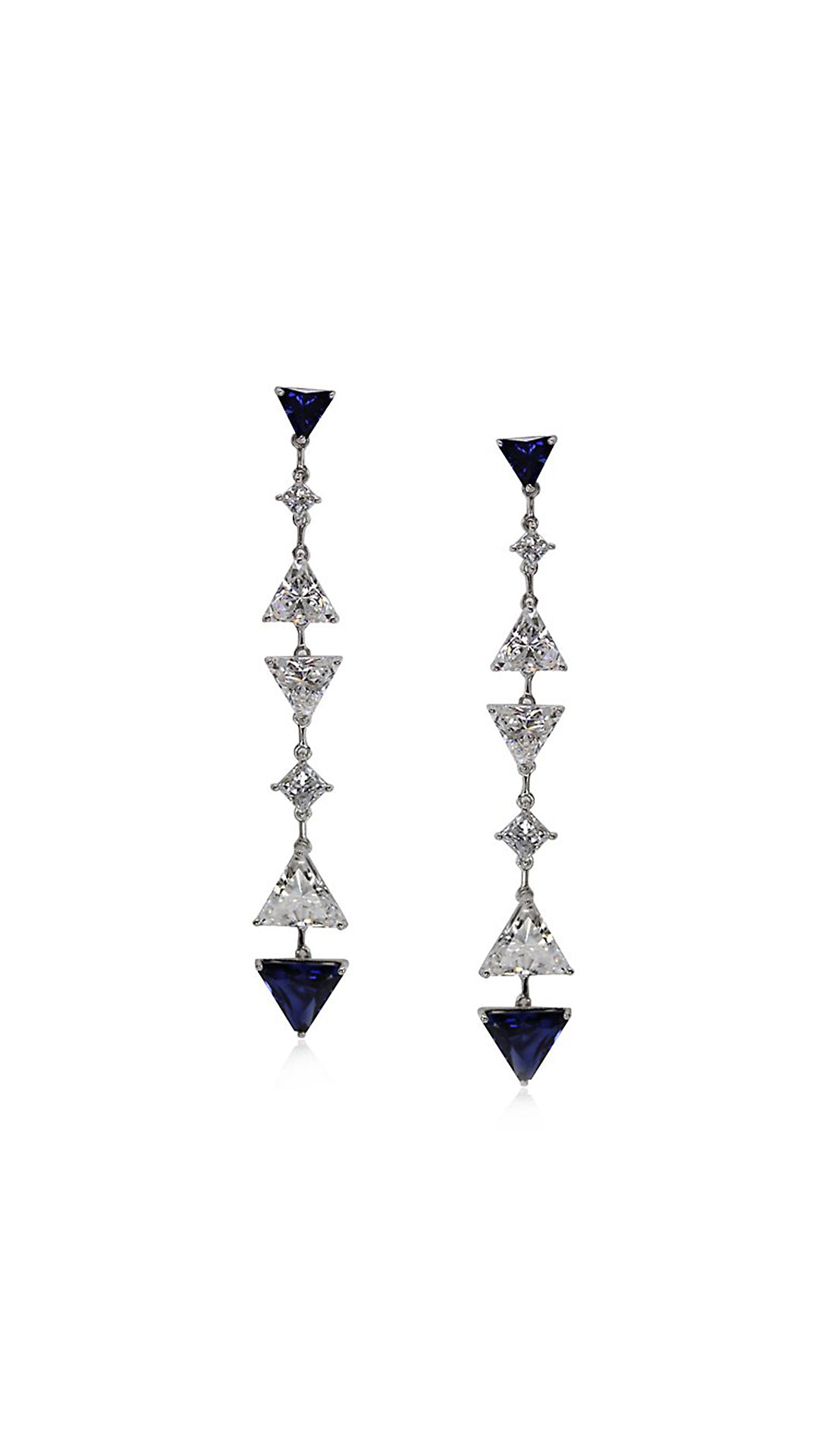 Gina Sapphire Drop Earrings White Gold Plated