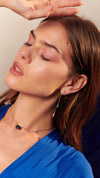Recycled sapphire stone station necklace in gold vermeil for women from the sugardrop collection