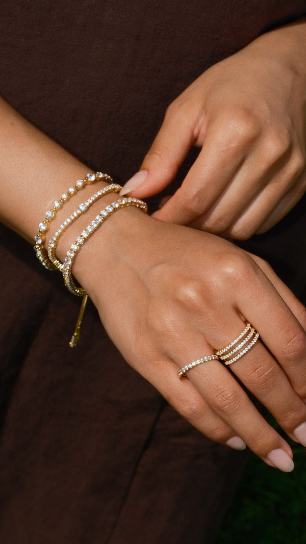 Hailey Tennis Bracelet Gold Vermeil