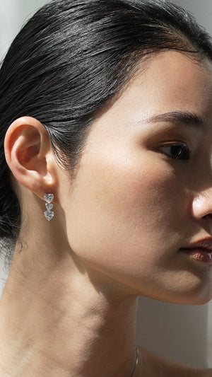 Gramercy Tri Heart Drop Earrings