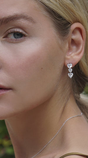 Gramercy Tri Heart Drop Earrings
