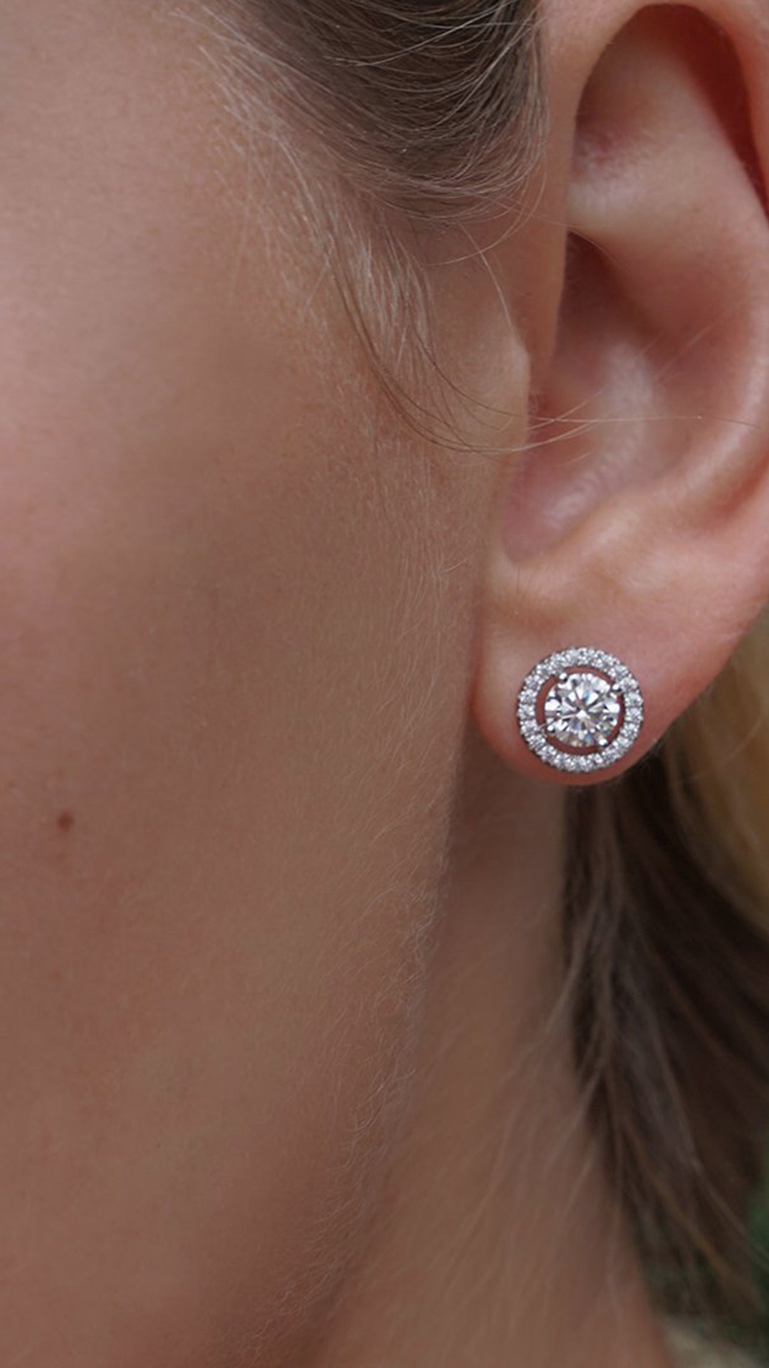 Sterling Silver Stud Earrings Classic Round Border Set Studs
