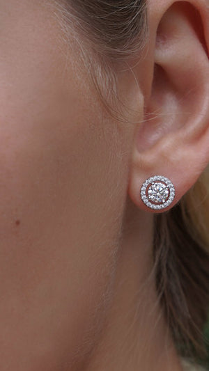 Gwen Studs White Gold Plated