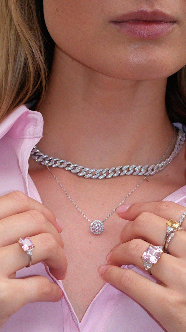 Gwen Pink Necklace Sterling Silver