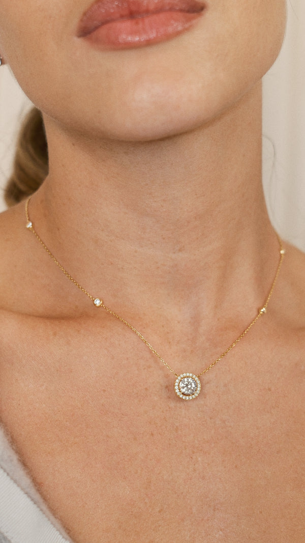 Gwen Station Necklace Gold Vermeil