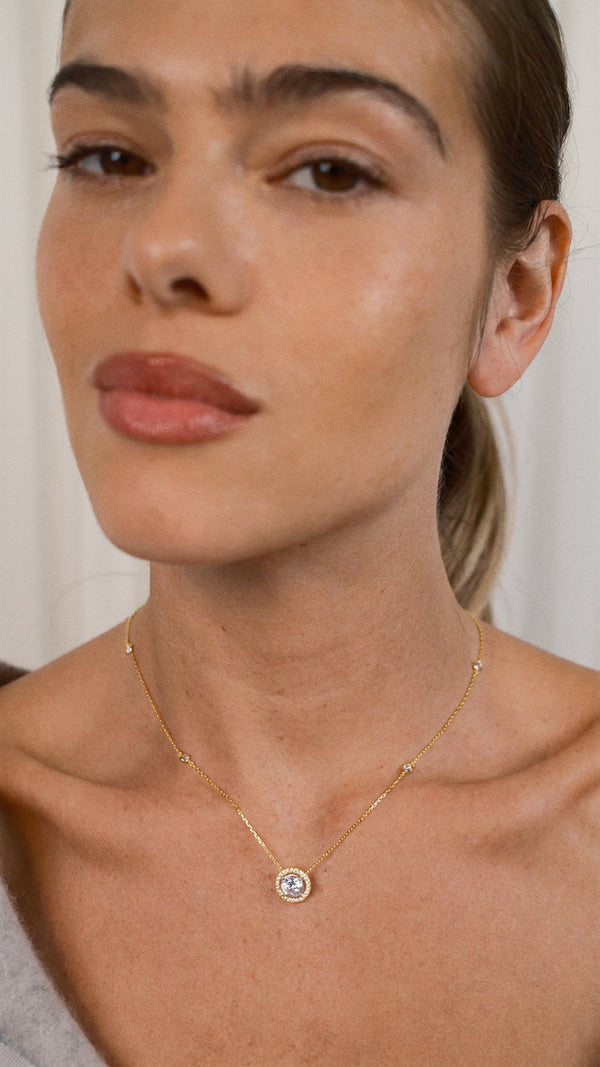 Gwen Station Necklace Gold Vermeil