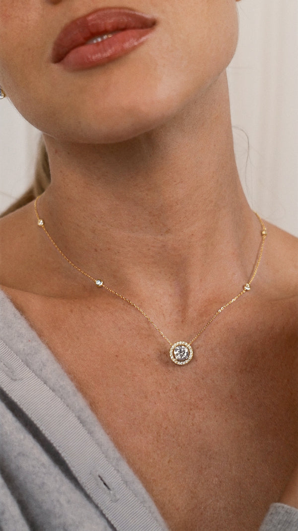 Gwen Station Necklace Gold Vermeil