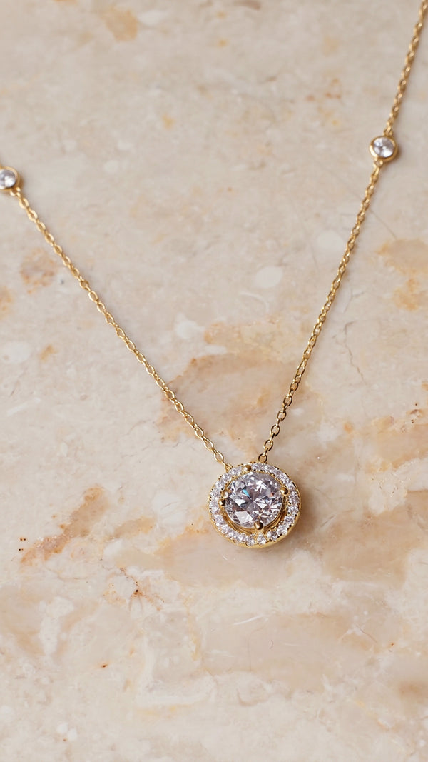 Gwen Station Necklace Gold Vermeil