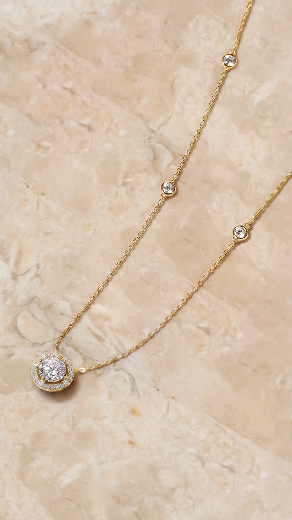 Gwen Station Necklace Gold Vermeil