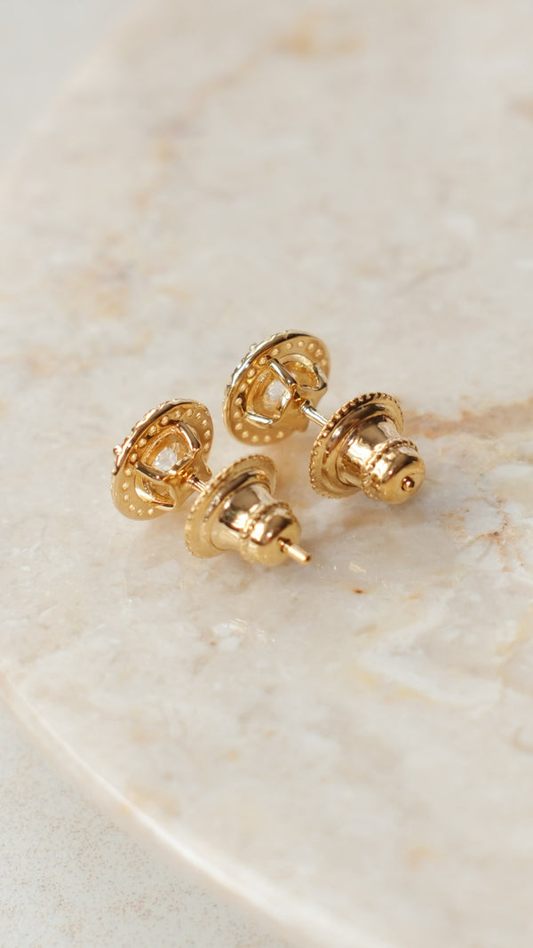 Gwen Stud Earrings Gold Vermeil
