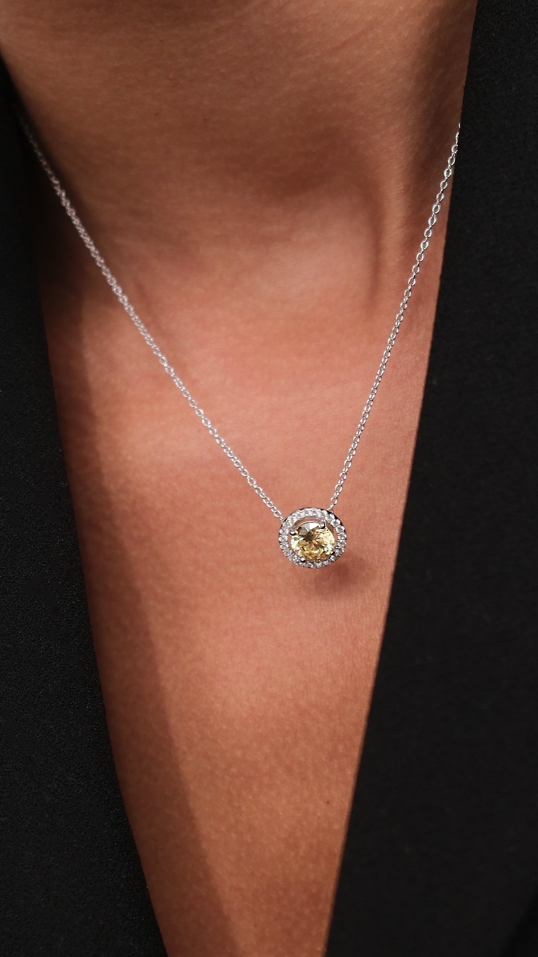 Gwen Yellow Necklace Sterling Silver