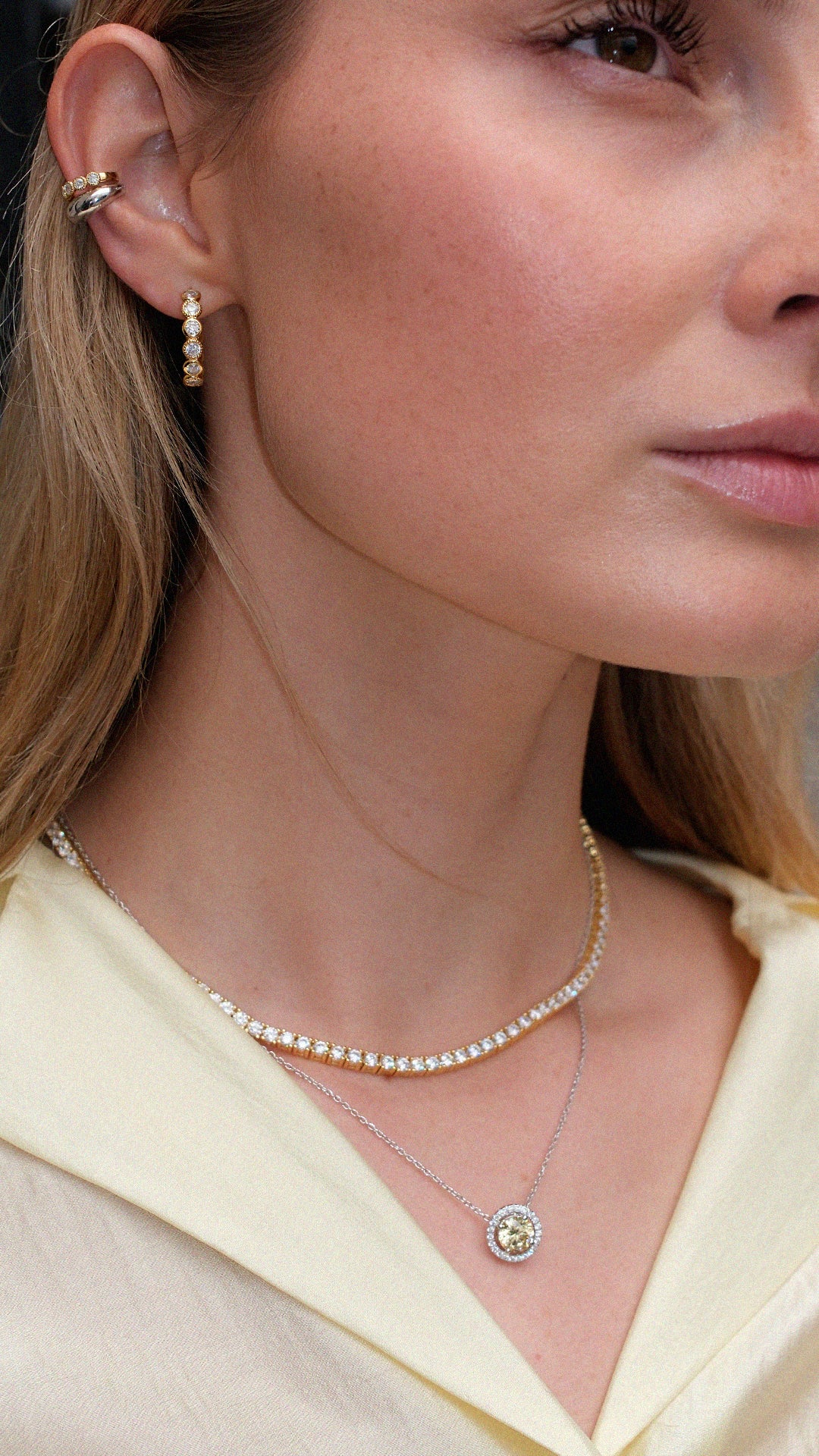 Gwen Yellow Necklace Sterling Silver