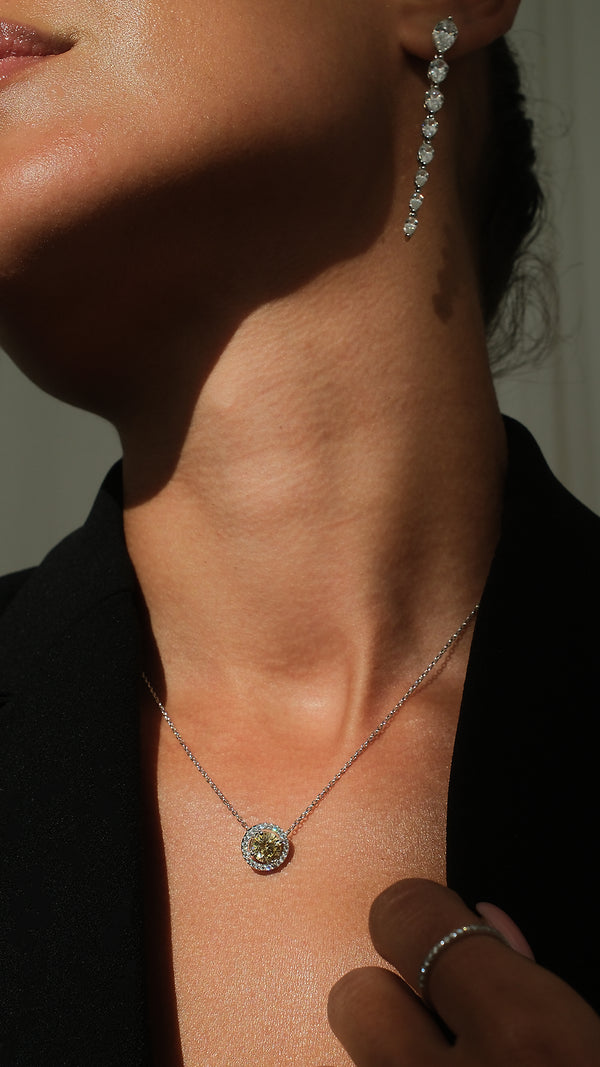 Gwen Yellow Necklace Sterling Silver