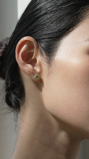 Gwyn Round Borderset Studs Yellow