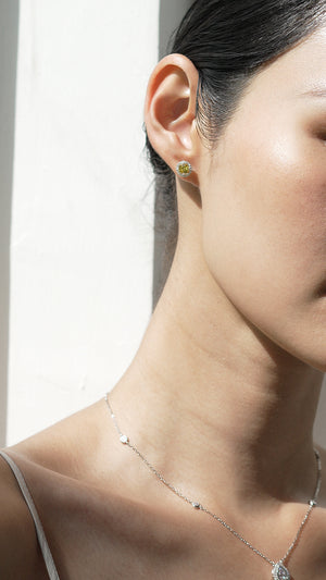 Gwyn Round Borderset Studs Yellow