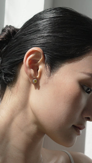 Gwyn Round Borderset Studs Yellow