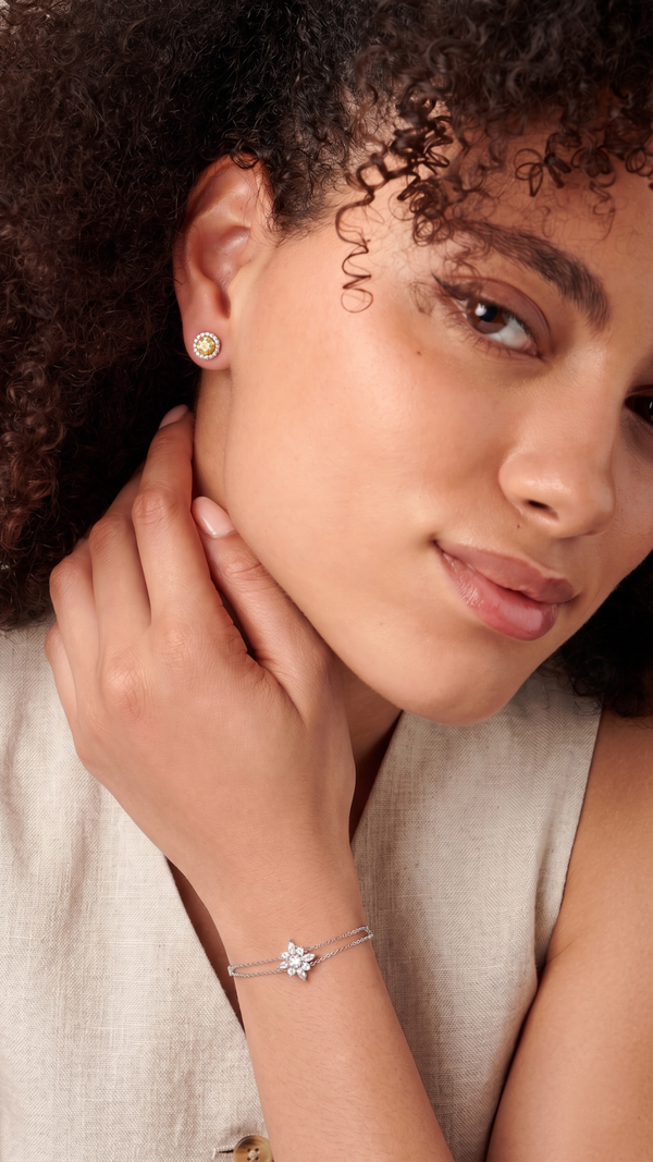 Gwyn sterling silver yellow stud earrings for women