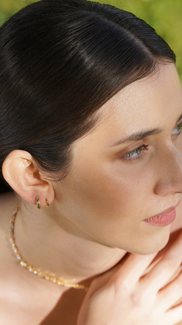 Haley Hoop Earrings Small Gold Vermeil