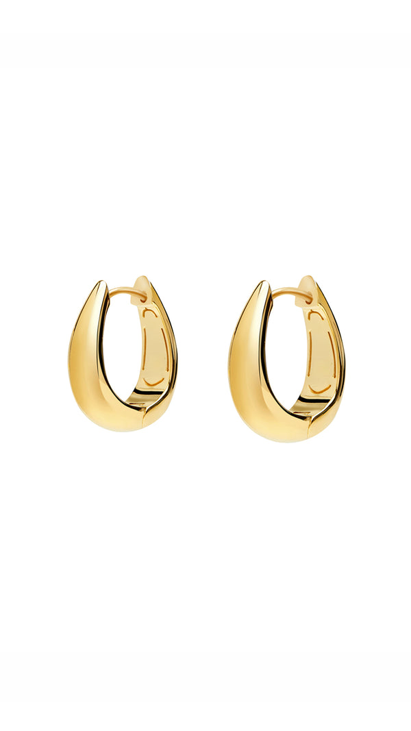 Elegant teardrop earrings in high-shine gold finish
