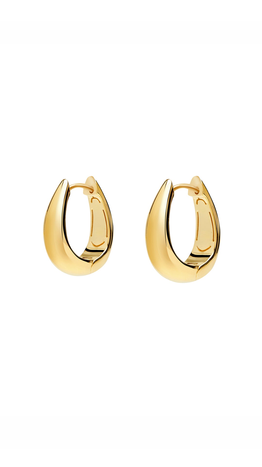 Elegant teardrop earrings in high-shine gold finish
