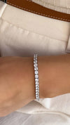 Hailey Round Prong Tennis Bracelet White Gold Plated