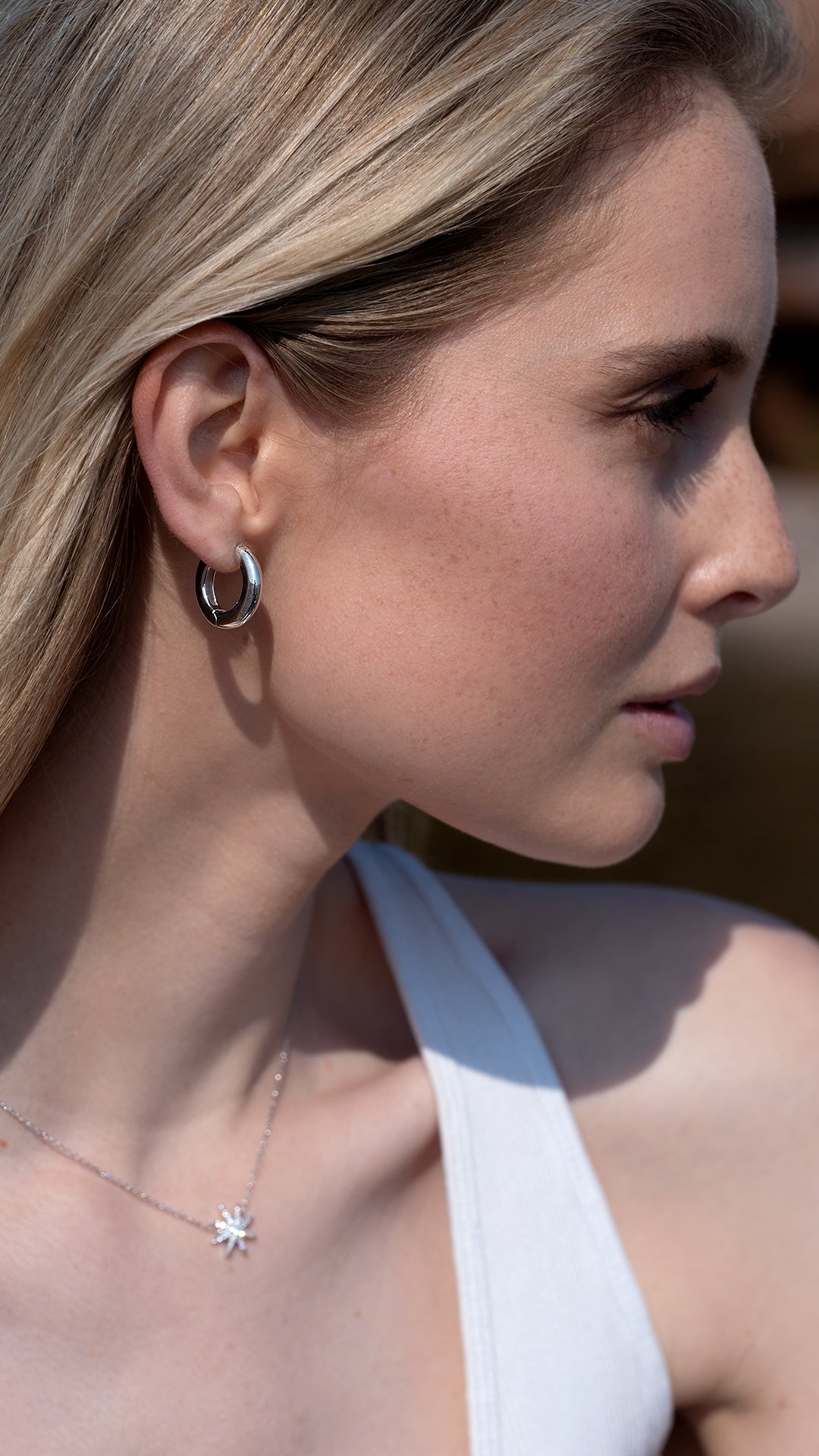 Haley Hoop Earrings Large Sterling Silver