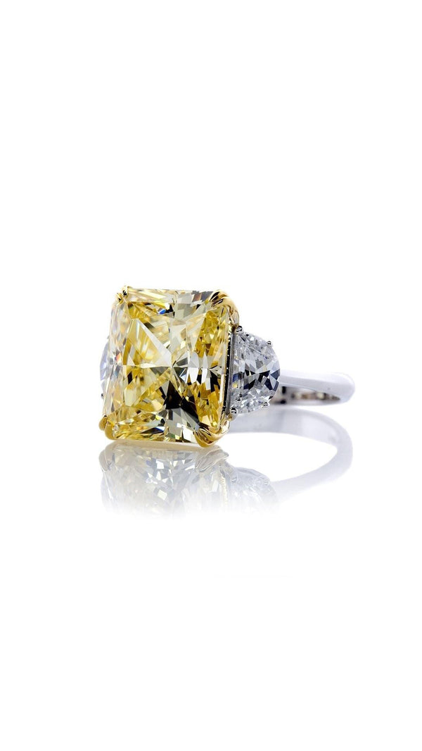 Harlow Yellow Ring 9K White Gold