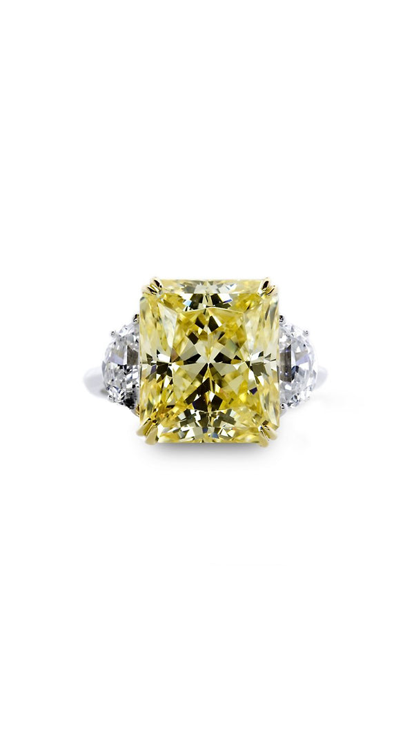 Harlow Yellow Ring 9K White Gold