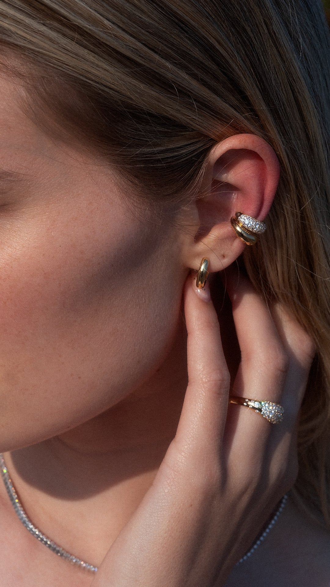 Hera Cuff Earring Pavé Gold Vermeil