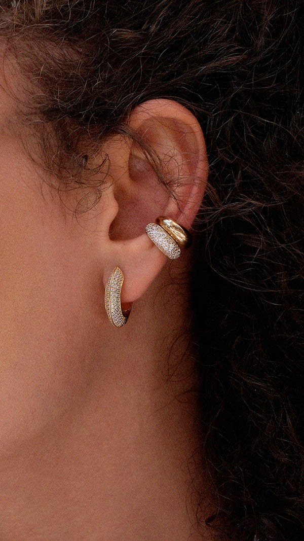 Hera Cuff Earring Pavé Gold Vermeil