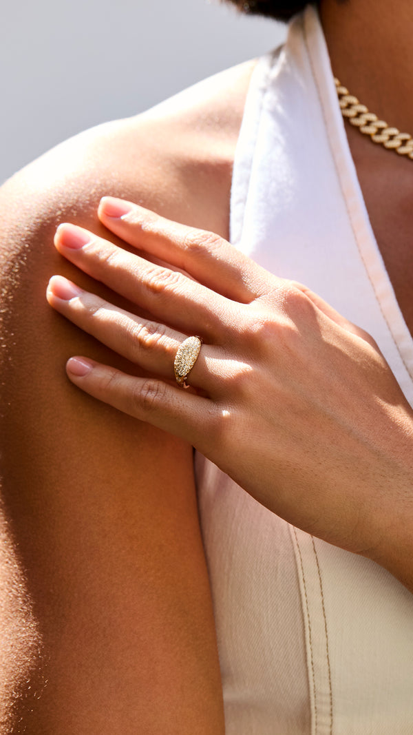 Hera Pavé Ring Gold Vermeil