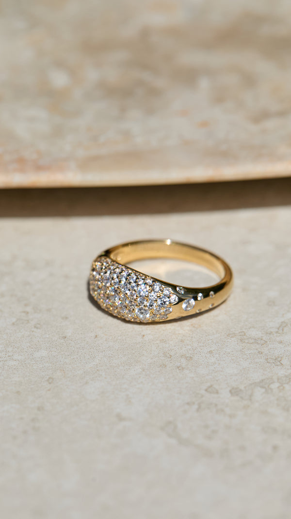 Hera Pavé Ring Gold Vermeil