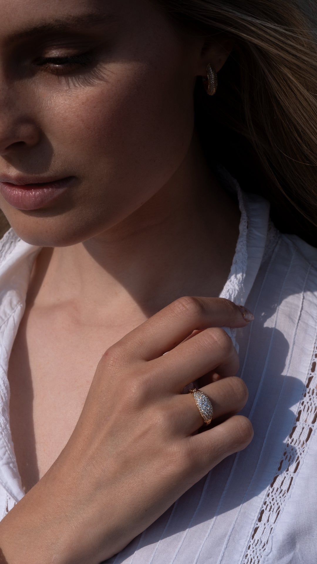 Hera Pavé Ring Gold Vermeil