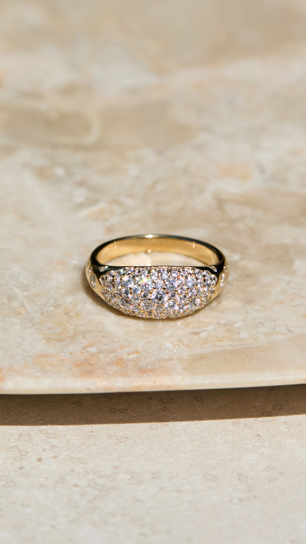 Hera Pavé Ring Gold Vermeil
